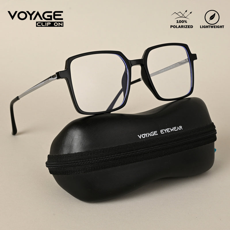 Voyage Black Wayfarer TR Clip-On Polarized Sunglasses for Men & Women (2183PMG4661-C1)