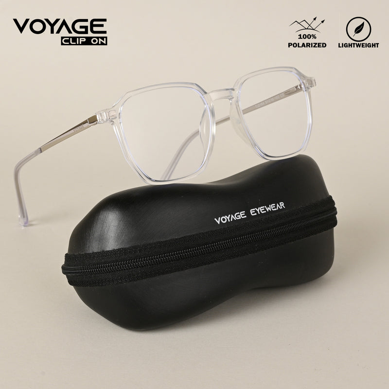 Voyage Transparent Wayfarer TR Clip-On Polarized Sunglasses for Men & Women (2184PMG4664-C2)