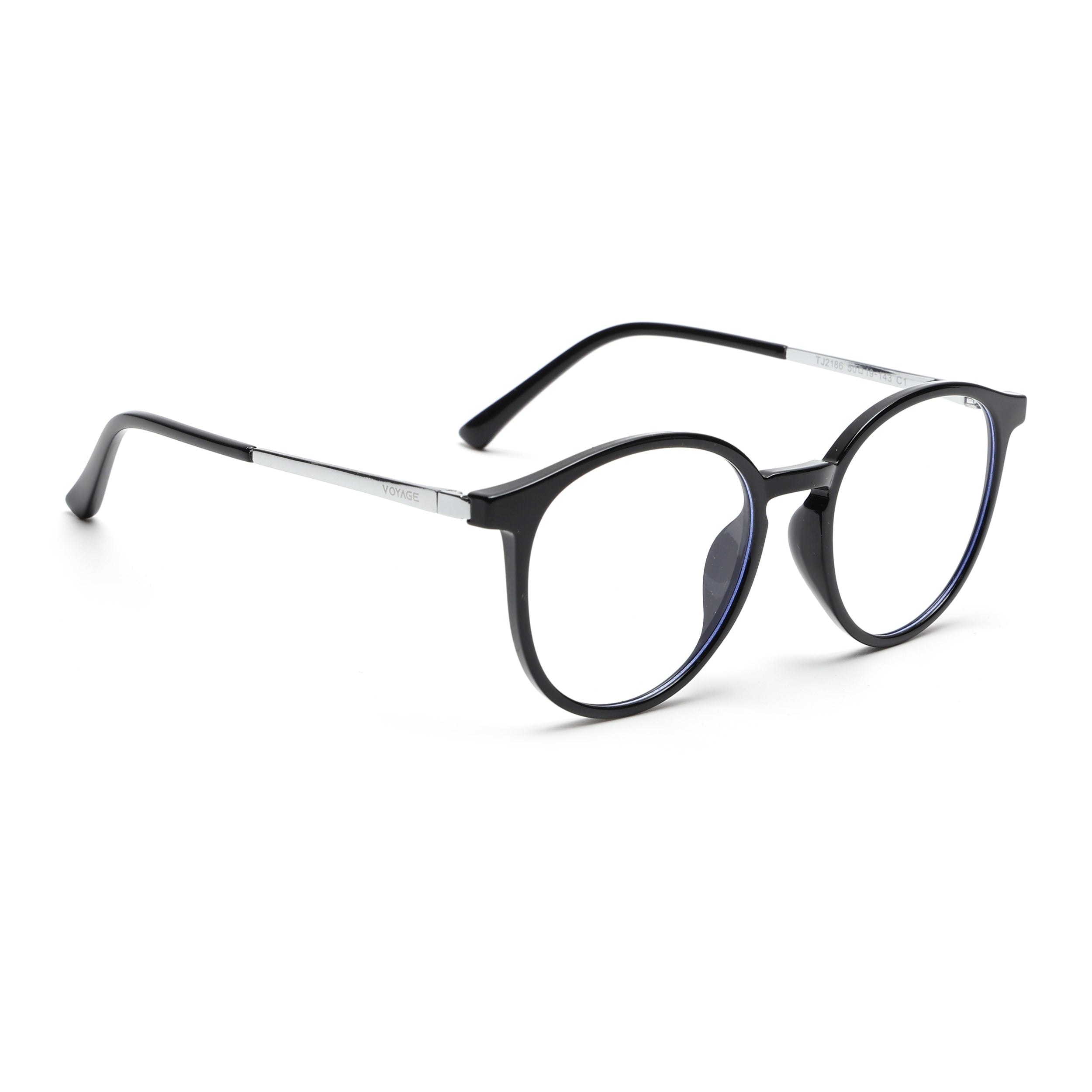 Voyage Black Round TR Clip-On Polarized Sunglasses for Men & Women (2186PMG4667-C1)