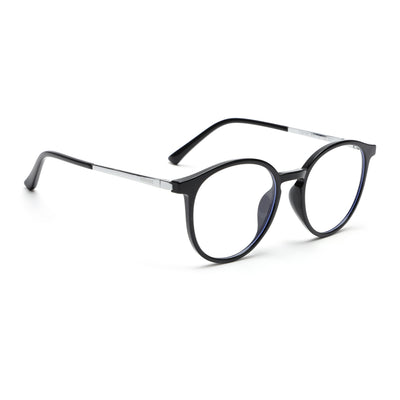 Voyage Black Round TR Clip-On Polarized Sunglasses for Men & Women (2186PMG4667-C1)