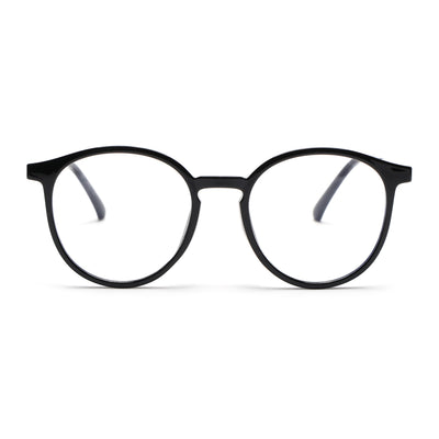 Voyage Black Round TR Clip-On Polarized Sunglasses for Men & Women (2186PMG4667-C1)