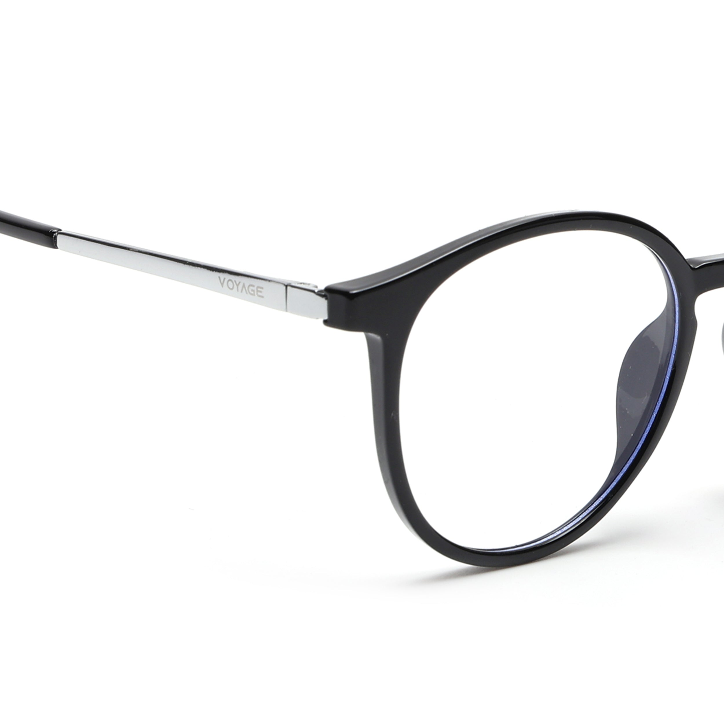 Voyage Black Round TR Clip-On Polarized Sunglasses for Men & Women (2186PMG4667-C1)