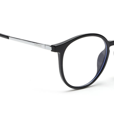 Voyage Black Round TR Clip-On Polarized Sunglasses for Men & Women (2186PMG4667-C1)