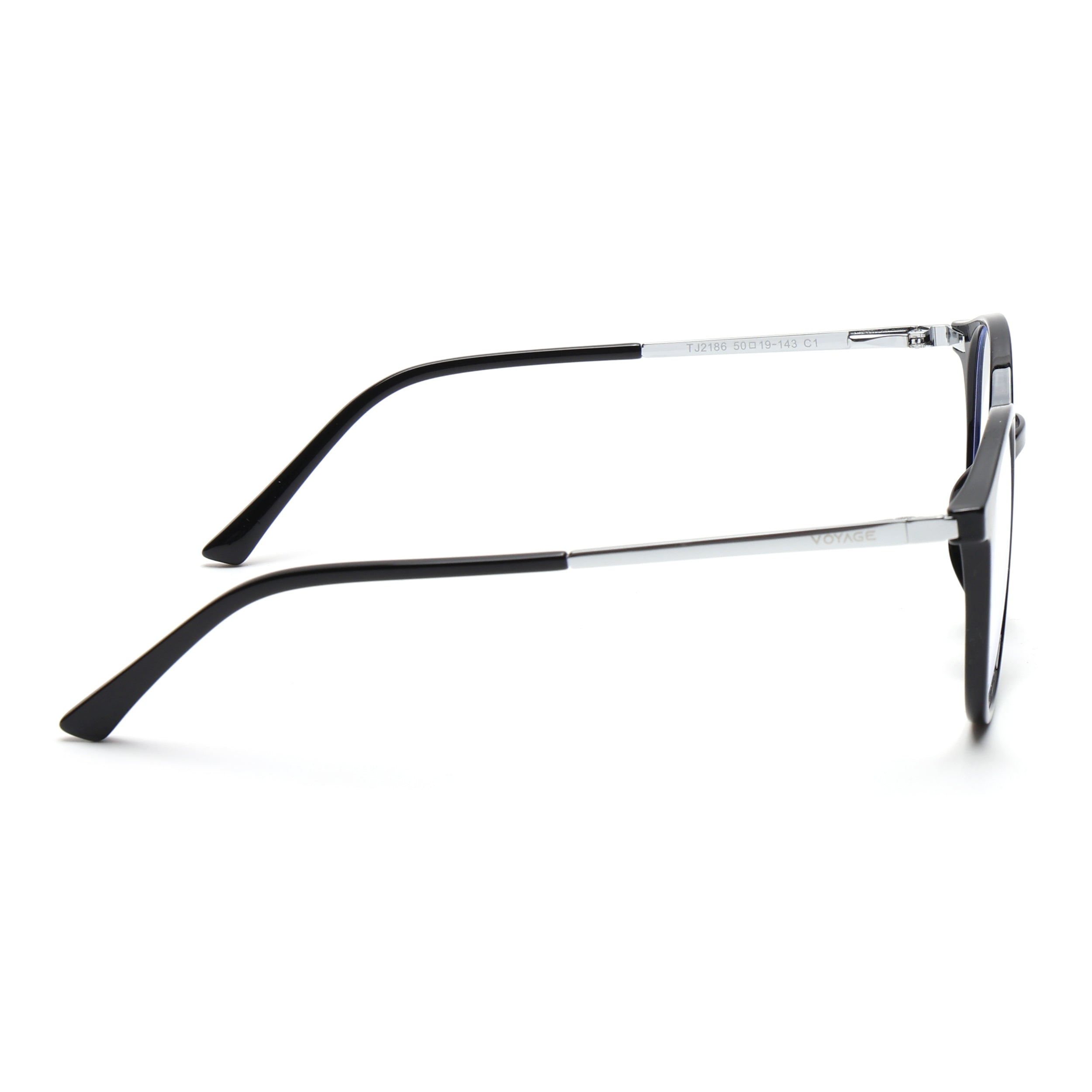 Voyage Black Round TR Clip-On Polarized Sunglasses for Men & Women (2186PMG4667-C1)