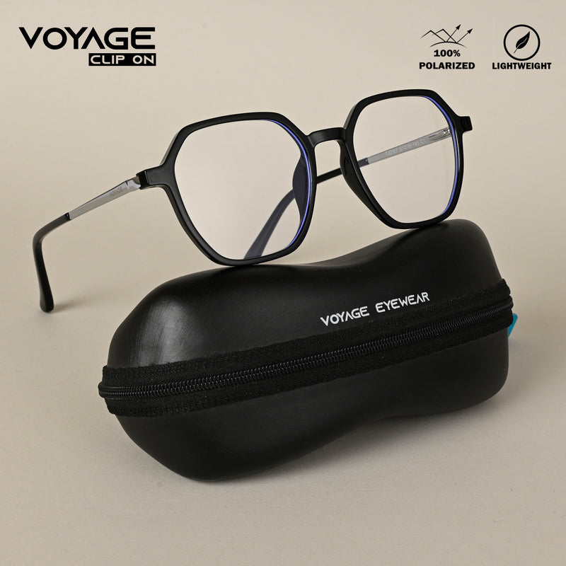 Voyage Black Wayfarer TR Clip-On Polarized Sunglasses for Men & Women (2187PMG4669-C1)