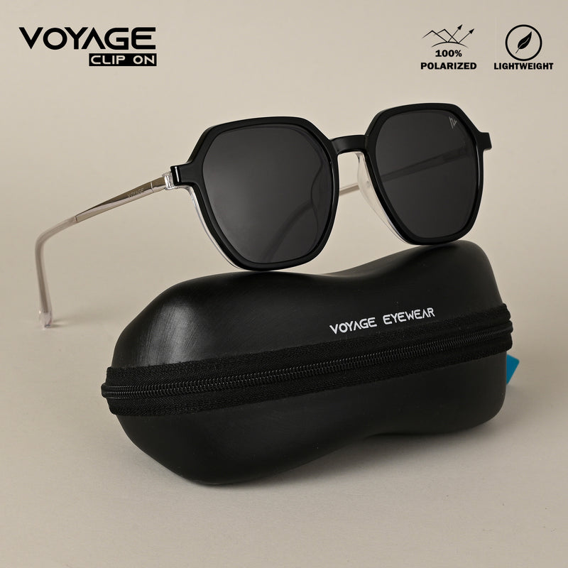 Voyage Transparent Wayfarer TR Clip-On Polarized Sunglasses for Men & Women (2187PMG4670-C2)