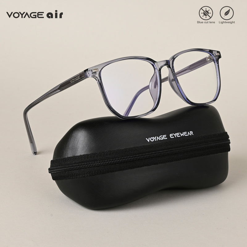 Voyage Air Grey Square Eyeglasses for Men & Women (88021MG4592-C2)