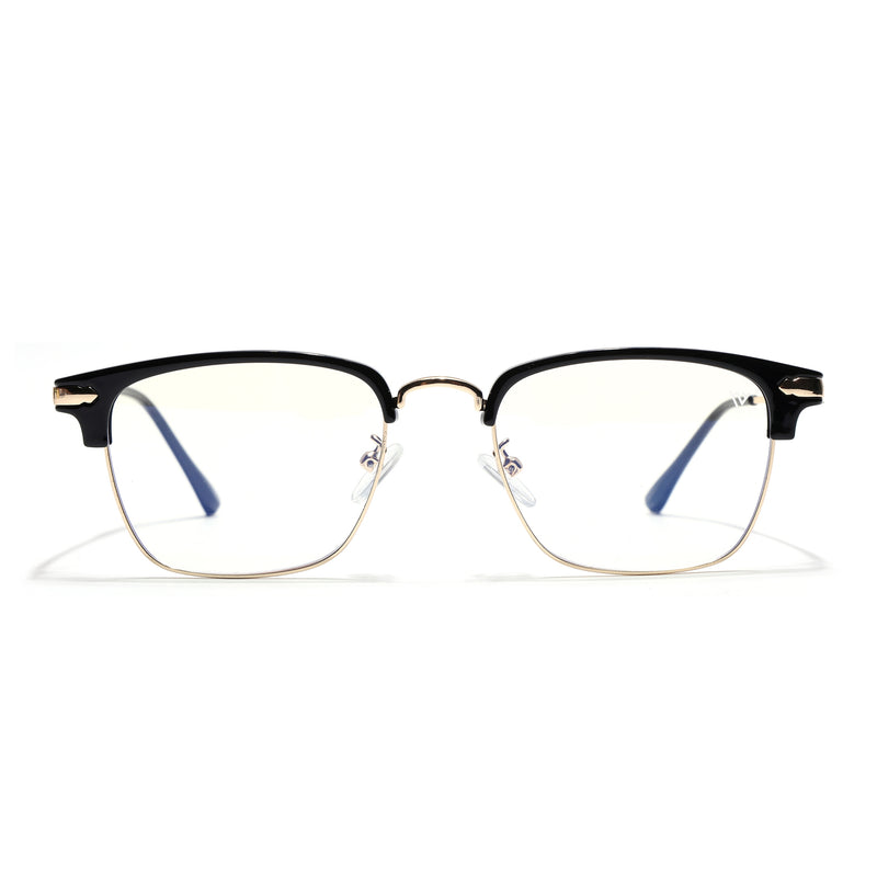 Voyage Golden & Black Square Eyeglasses for Men & Women (22001MG5084-C1)