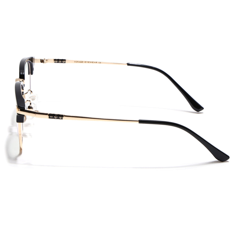 Voyage Golden & Black Square Eyeglasses for Men & Women (22001MG5084-C1)