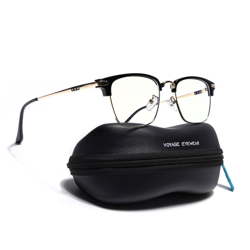 Voyage Golden & Black Square Eyeglasses for Men & Women (22001MG5084-C1)