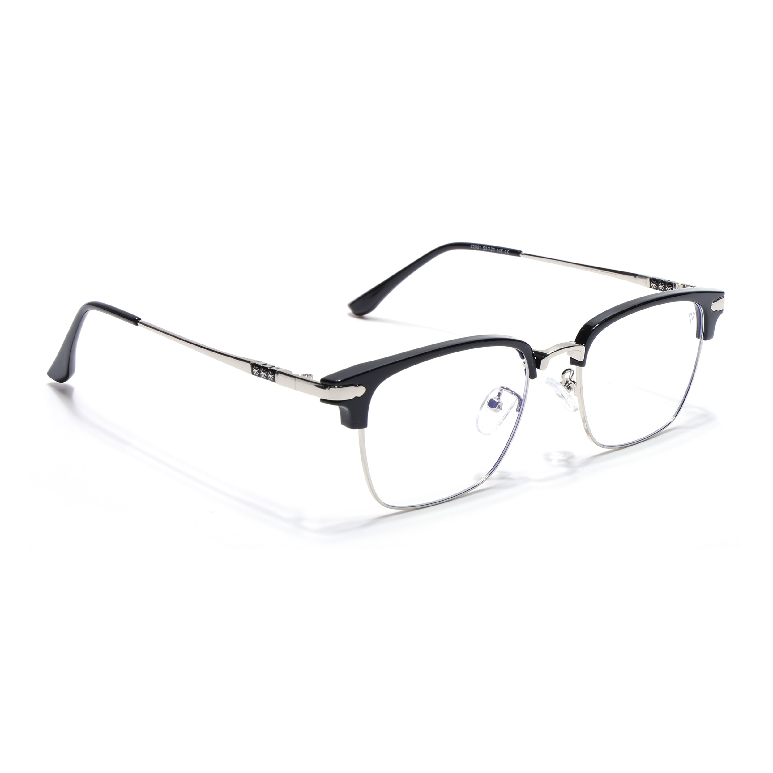 Vision | Silver & Black Square Eyeglasses for Men & Women (22001MG5085-C2)