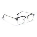 Vision | Silver & Black Square Eyeglasses for Men & Women (22001MG5085-C2)