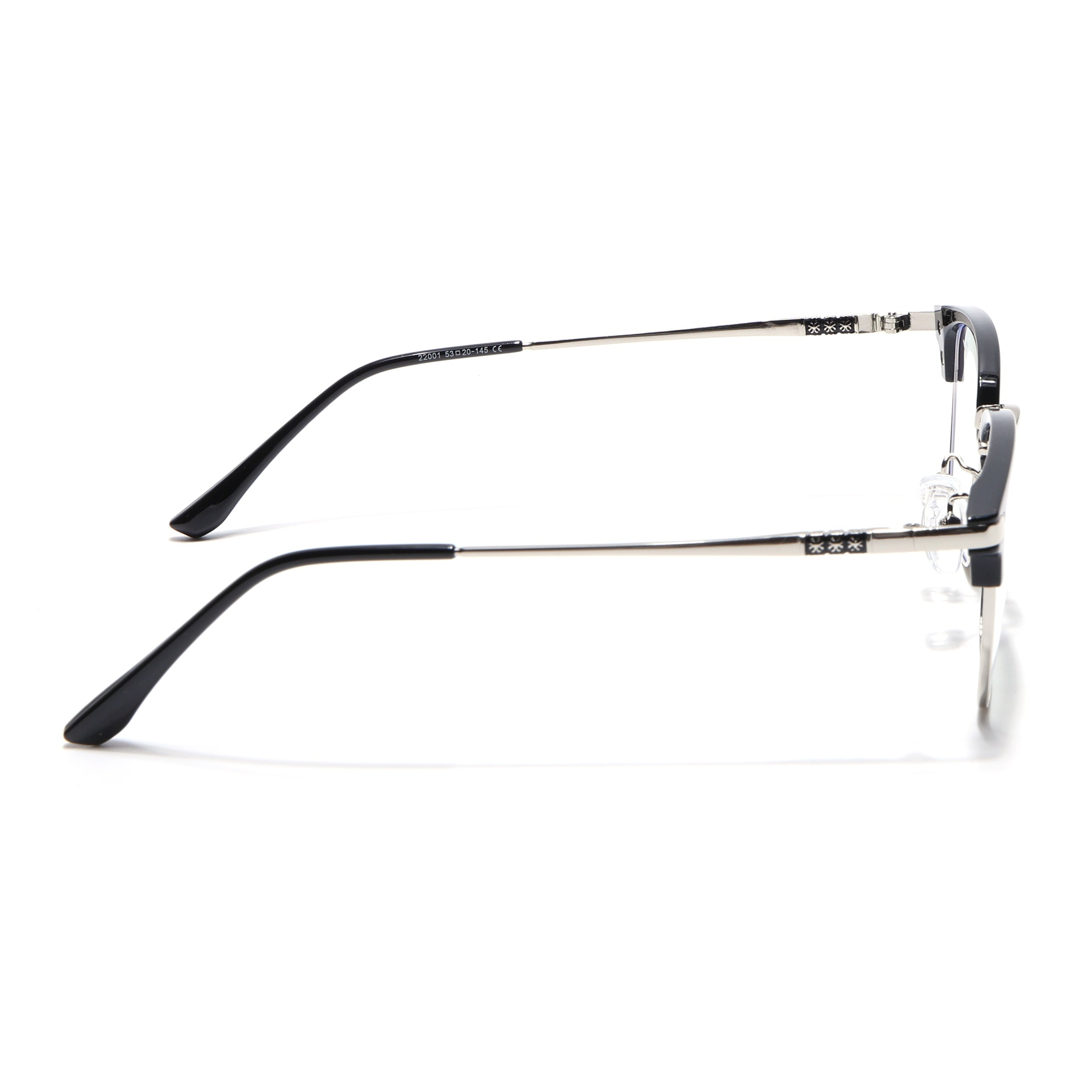 Vision | Silver & Black Square Eyeglasses for Men & Women (22001MG5085-C2)