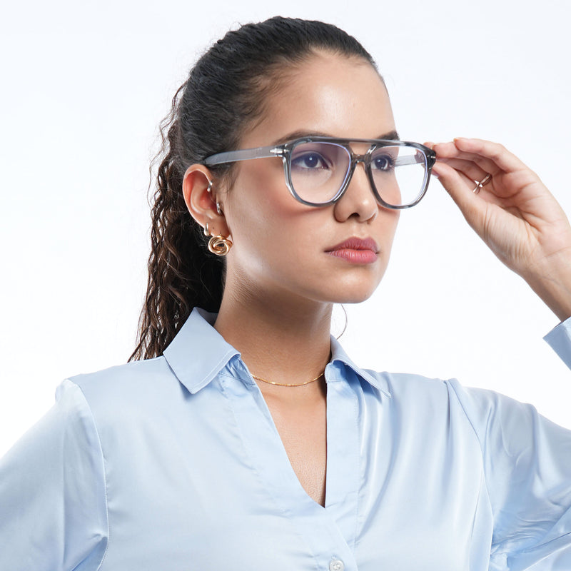 Voyage Grey Wayfarer Eyeglasses for Men & Women (2207MG3919-C1)