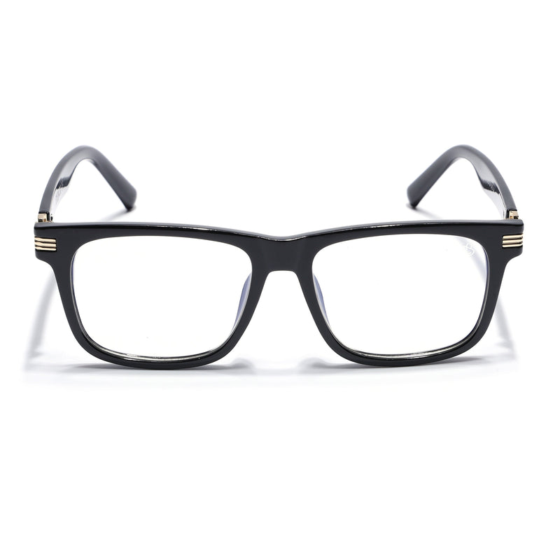 Eyejack Shine Black Square Eyeglasses for Men & Women (2258FCL2150-C1)