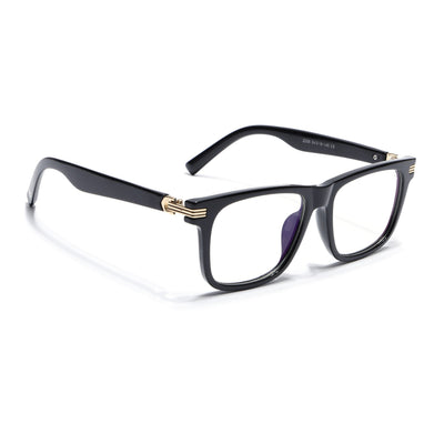 Eyejack Shine Black Square Eyeglasses for Men & Women (2258FCL2150-C1)