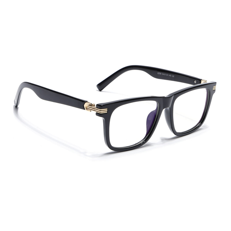 Eyejack Shine Black Square Eyeglasses for Men & Women (2258FCL2150-C1)