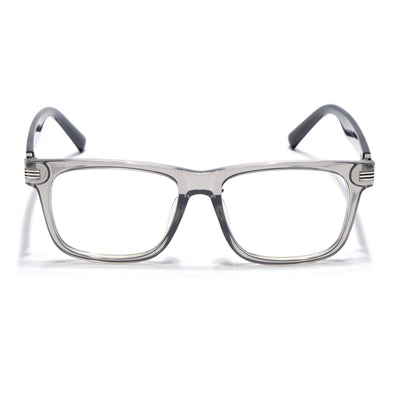 Eyejack Transparent Grey Square Eyeglasses for Men & Women (2258FCL2151-C2)