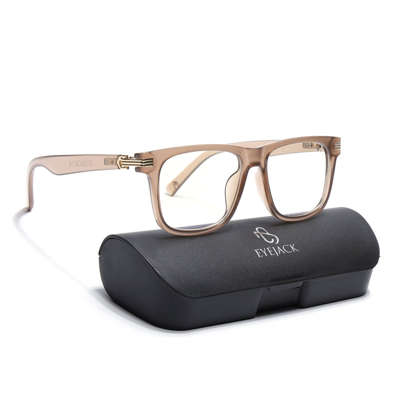 Eyejack Matt Brown Square Eyeglasses for Men & Women (2258FCL2152-C3)