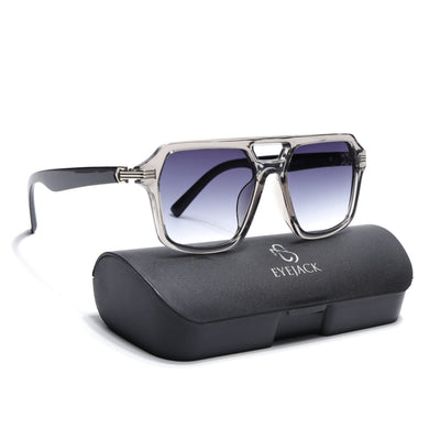 Eyejack Transparent Grey Wayfarer Sunglasses for Men & Women (2259CL2147)