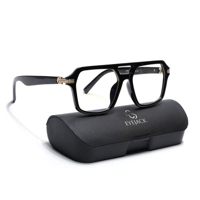 Eyejack Shine Black Wayfarer Eyeglasses for Men & Women (2259FCL2153-C1)