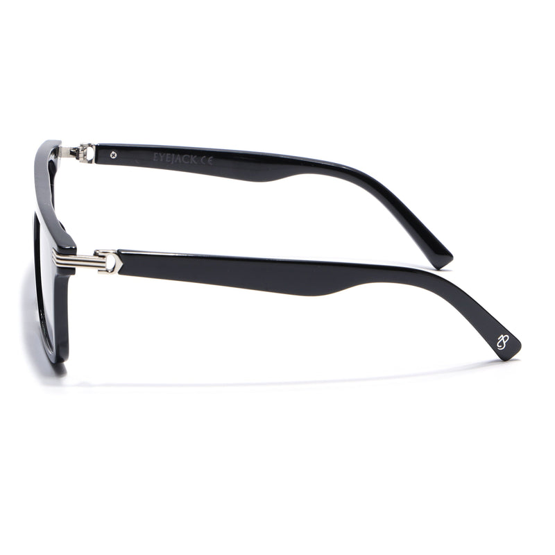 Eyejack Shine Black Rectangle Sunglasses for Men & Women (2261CL2148)