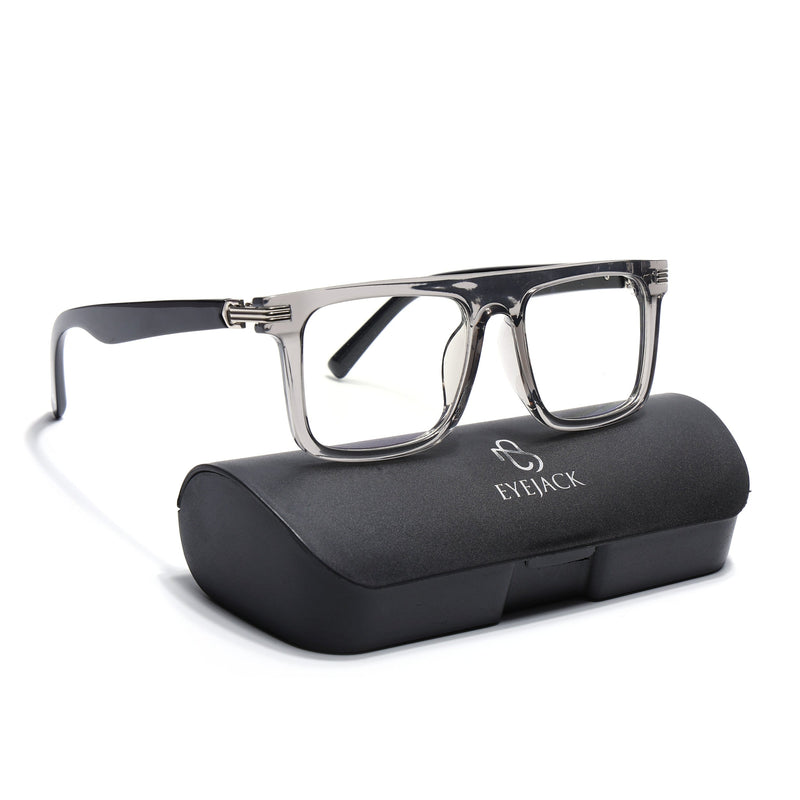 Eyejack Transparent Grey Wayfarer Eyeglasses for Men & Women (2261FCL2157-C2)