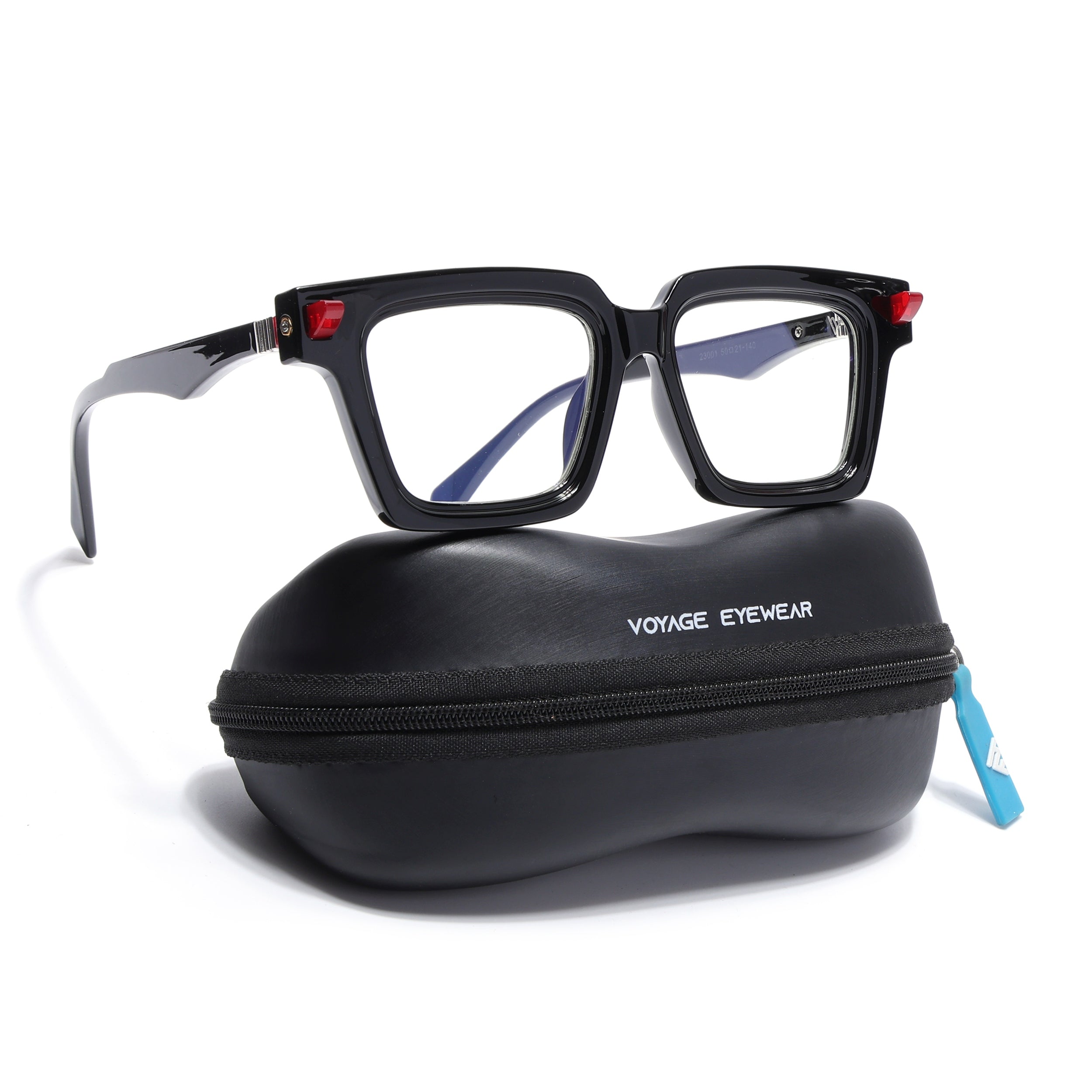 Voyage Goat Shine Black Square Eyeglasses for Men & Women (23001MG4878-C2)