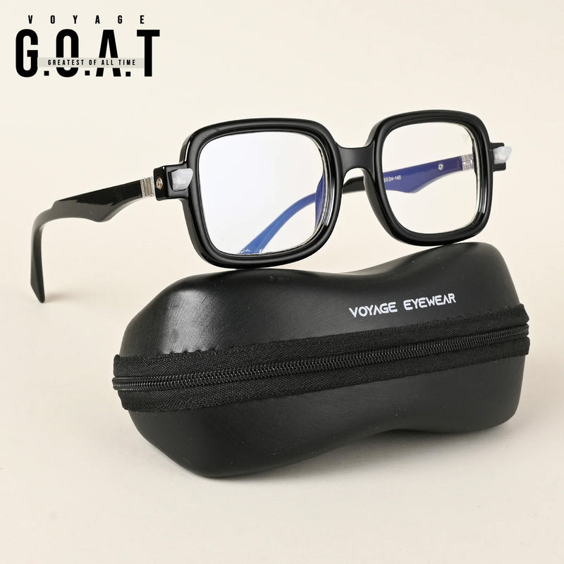 Voyage Goat Shine Black Square Eyeglasses for Men & Women (23002MG4881-C1)