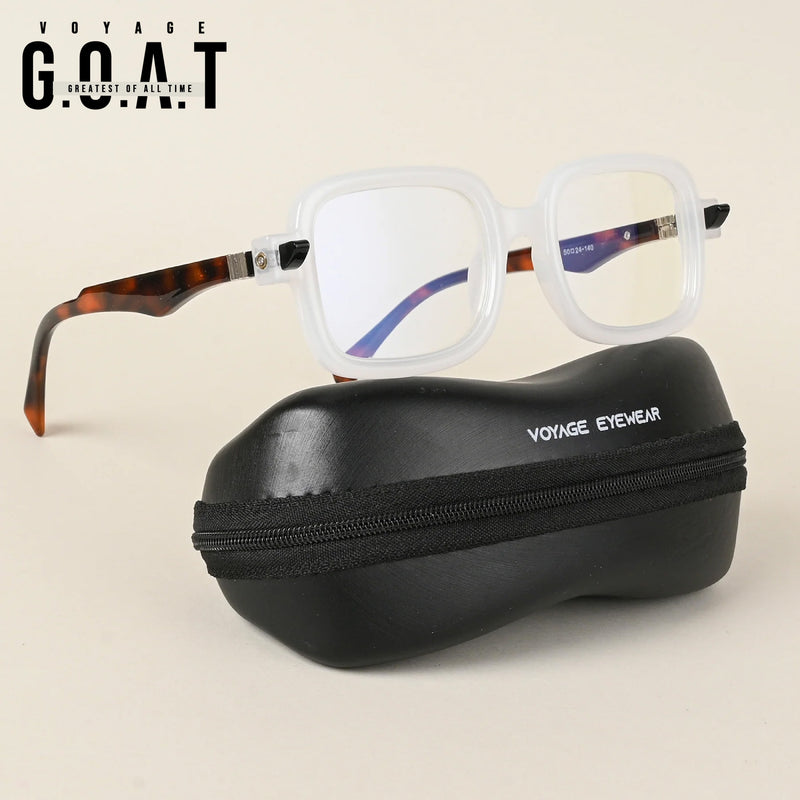 Voyage Goat Matt Transparent Square Eyeglasses for Men & Women (23002MG4883-C3)