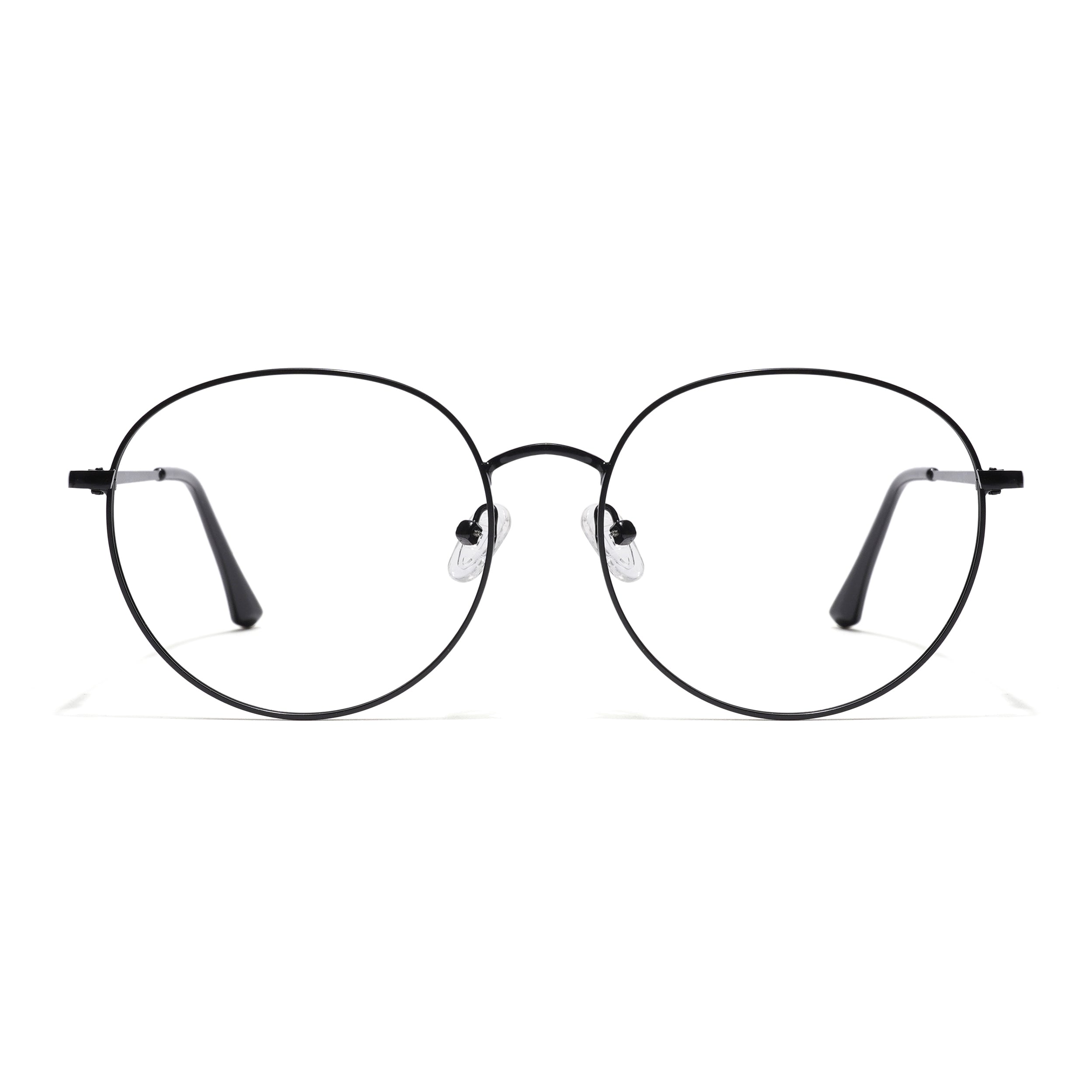 Thin Black Round Eyeglasses for Men & Women (2301GE1790-C1)