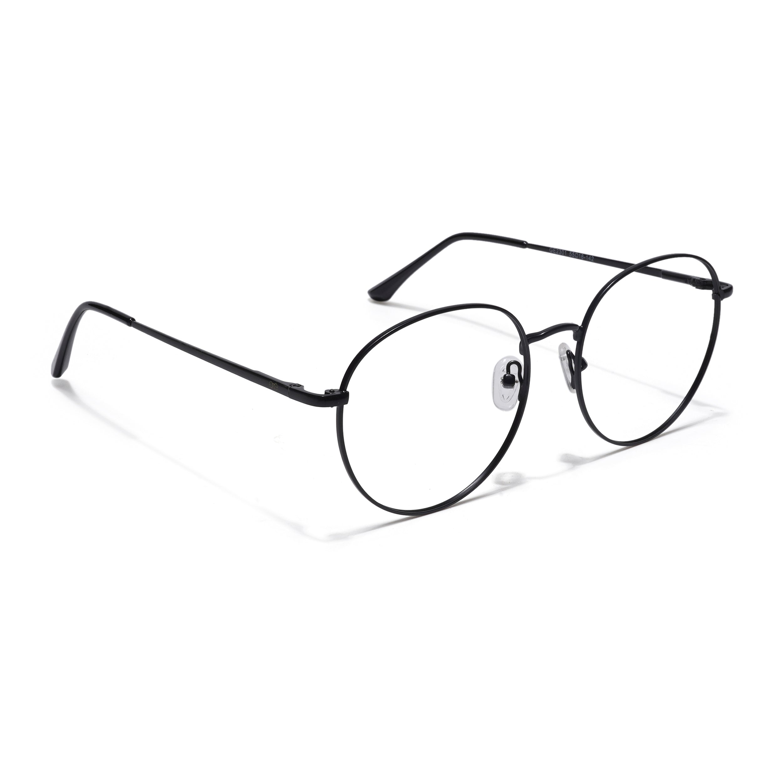 Thin Black Round Eyeglasses for Men & Women (2301GE1790-C1)