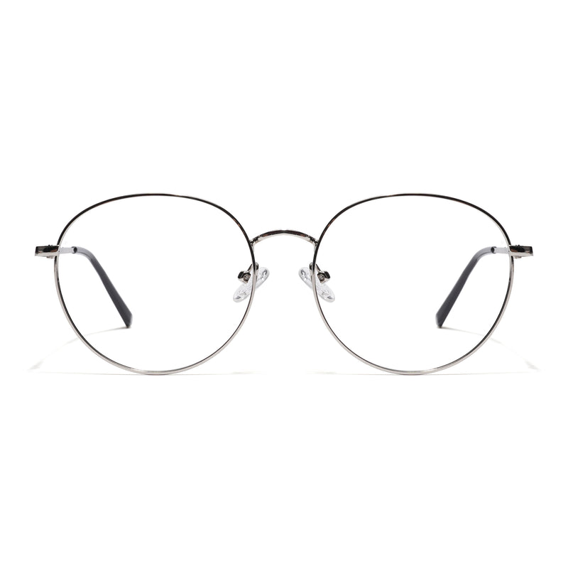 Thin Silver Round Eyeglasses for Men & Women (2301GE1791-C2)