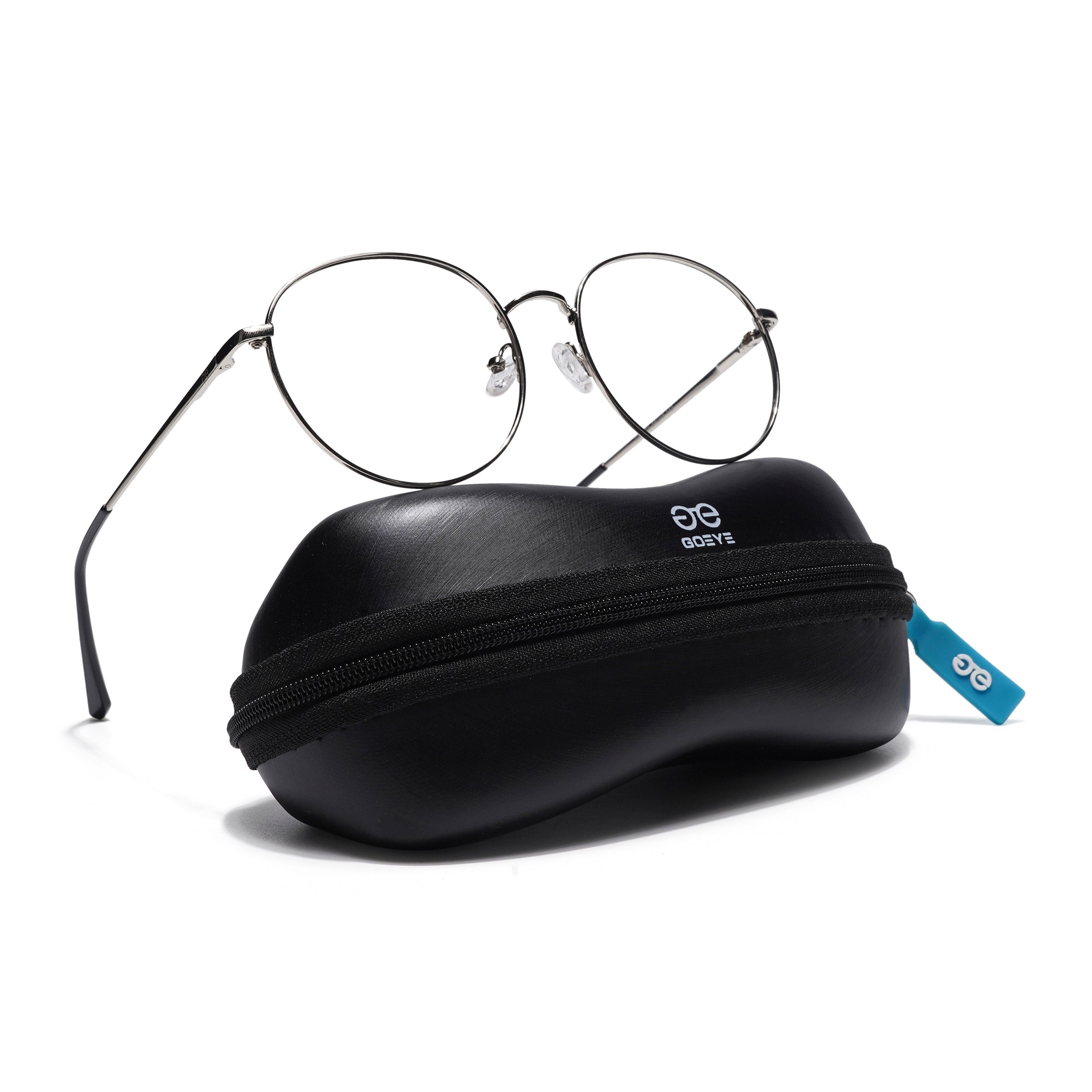 Thin Silver Round Eyeglasses for Men & Women (2301GE1791-C2)