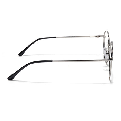 Thin Silver Round Eyeglasses for Men & Women (2301GE1791-C2)