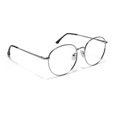 Thin Silver Round Eyeglasses for Men & Women (2301GE1791-C2)