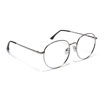 Goeye Thin Silver Round Eyeglasses for Men & Women (2301GE1791-C2)