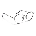 Thin Black & Silver Round Eyeglasses for Men & Women (2301GE1792-C3)