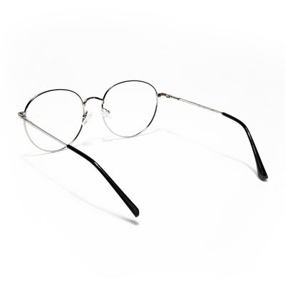 Goeye Thin Black & Silver Round Eyeglasses for Men & Women (2301GE1792-C3)