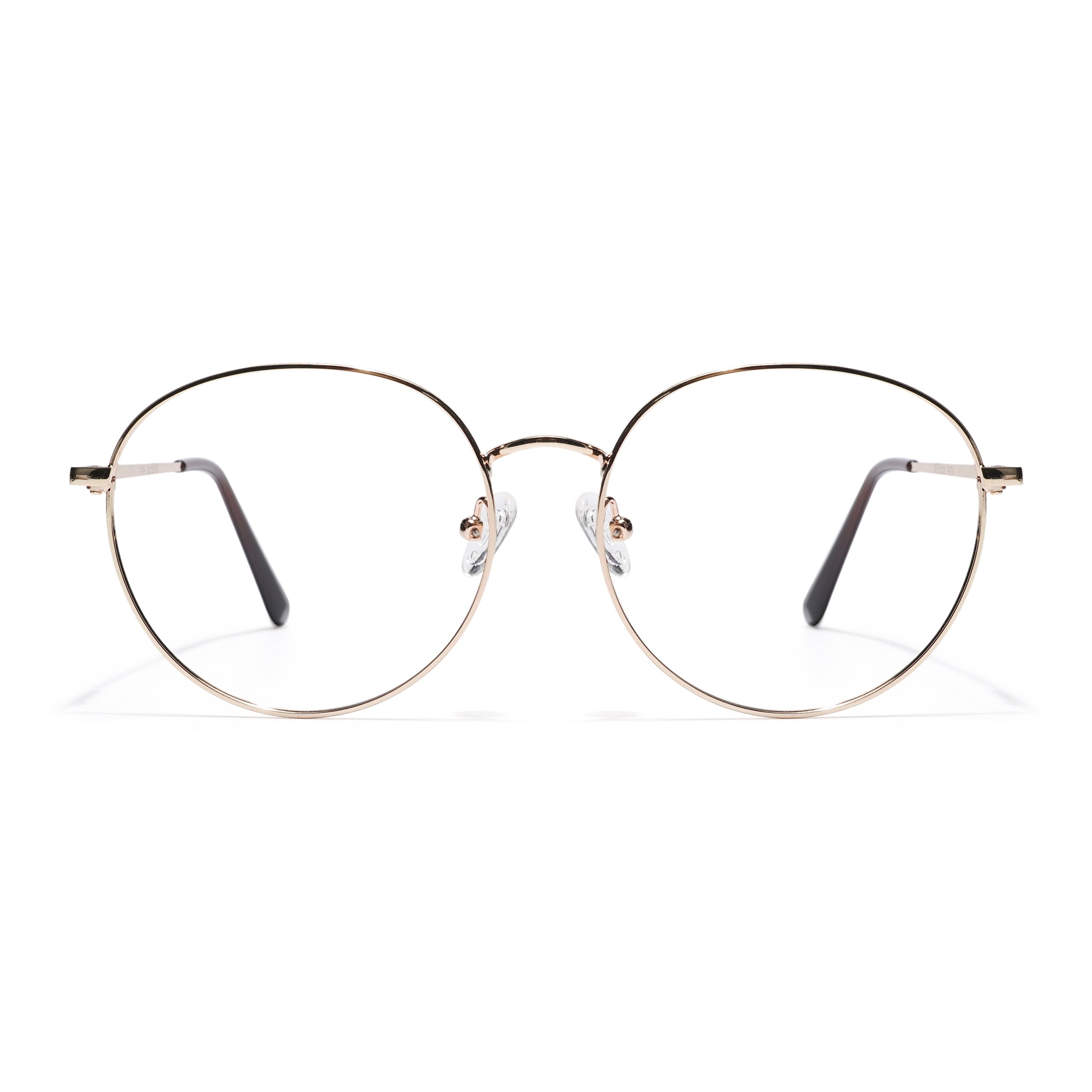 Thin Golden Round Eyeglasses for Men & Women (2301GE1793-C4)