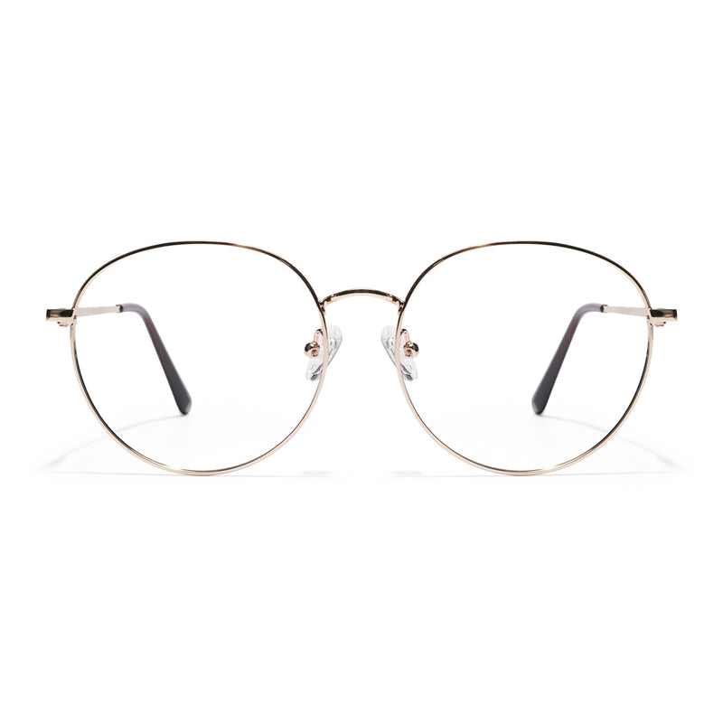 Goeye Thin Golden Round Eyeglasses for Men & Women (2301GE1793-C4)