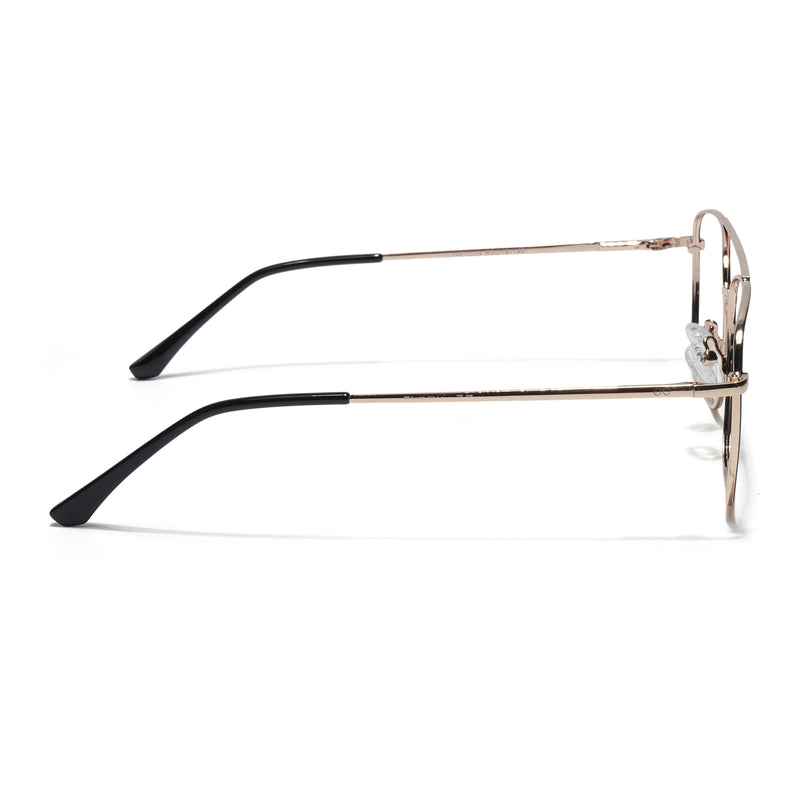 Thin Golden Round Eyeglasses for Men & Women (2301GE1793-C4)