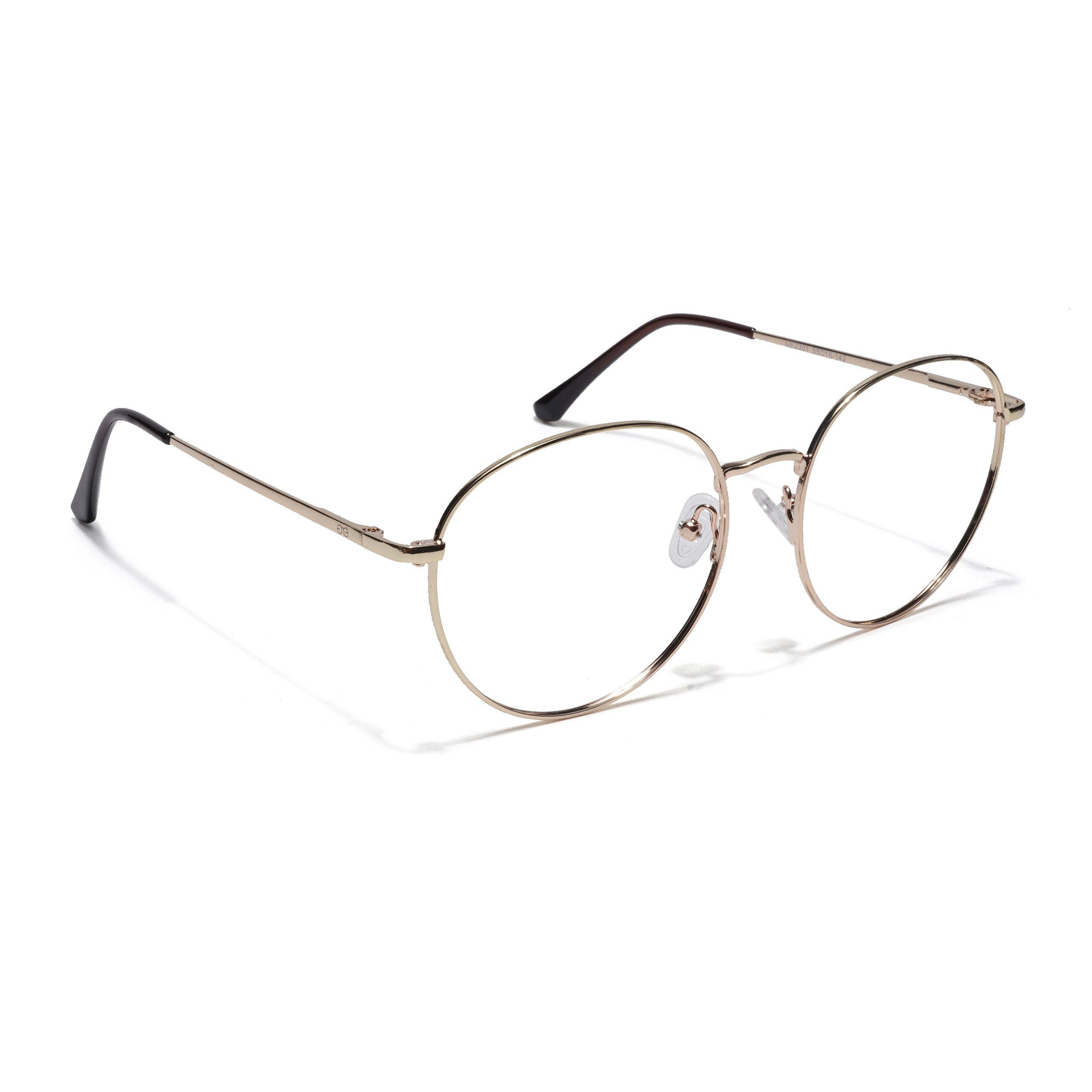 Thin Golden Round Eyeglasses for Men & Women (2301GE1793-C4)
