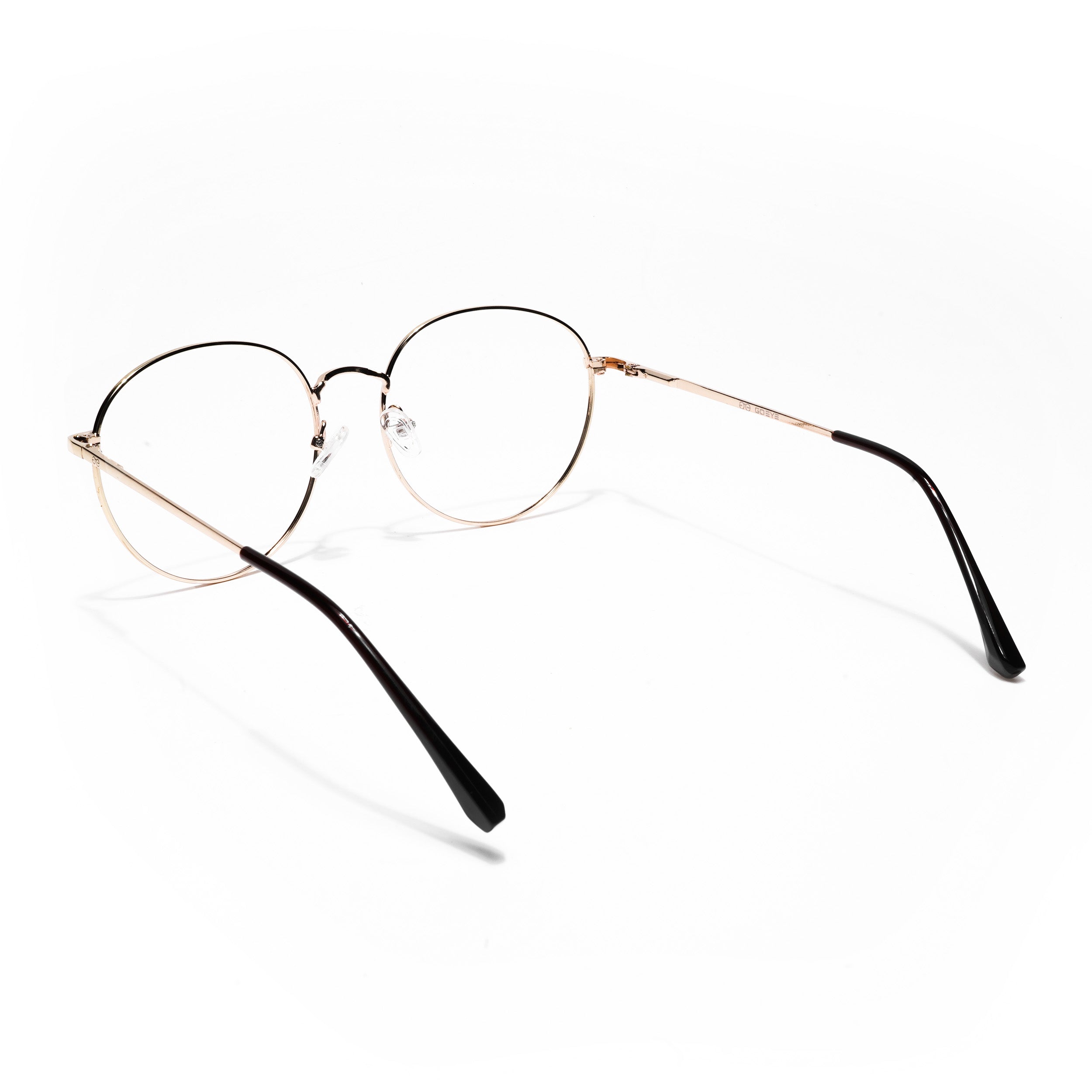 Thin Golden Round Eyeglasses for Men & Women (2301GE1793-C4)