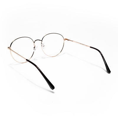 Thin Golden Round Eyeglasses for Men & Women (2301GE1793-C4)