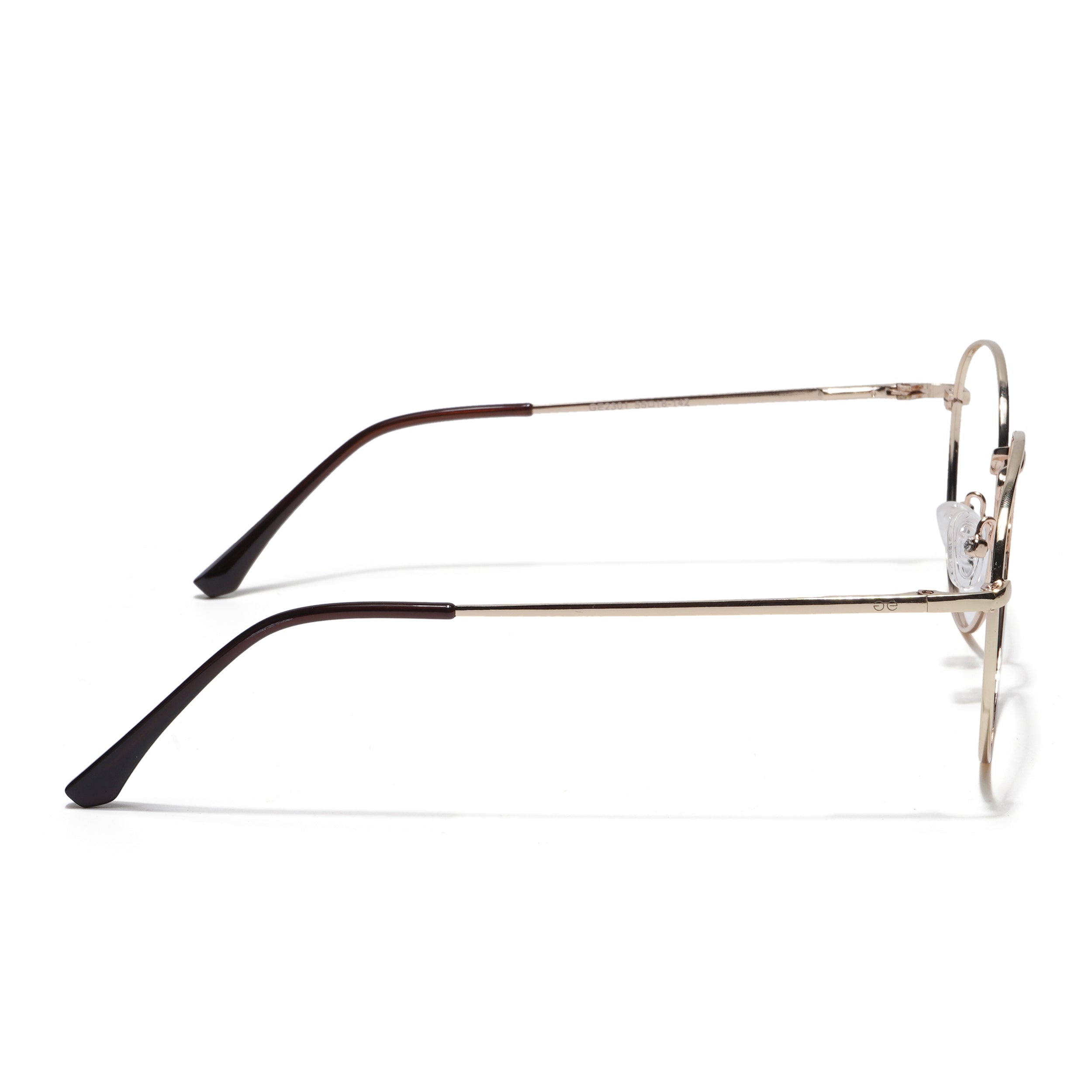 Thin Black & Golden Round Eyeglasses for Men & Women (2301GE1794-C5)