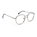 Thin Black & Golden Round Eyeglasses for Men & Women (2301GE1794-C5)