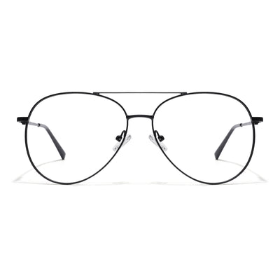 Goeye Thin Black Aviator Eyeglasses for Men & Women (2302GE1795-C1)