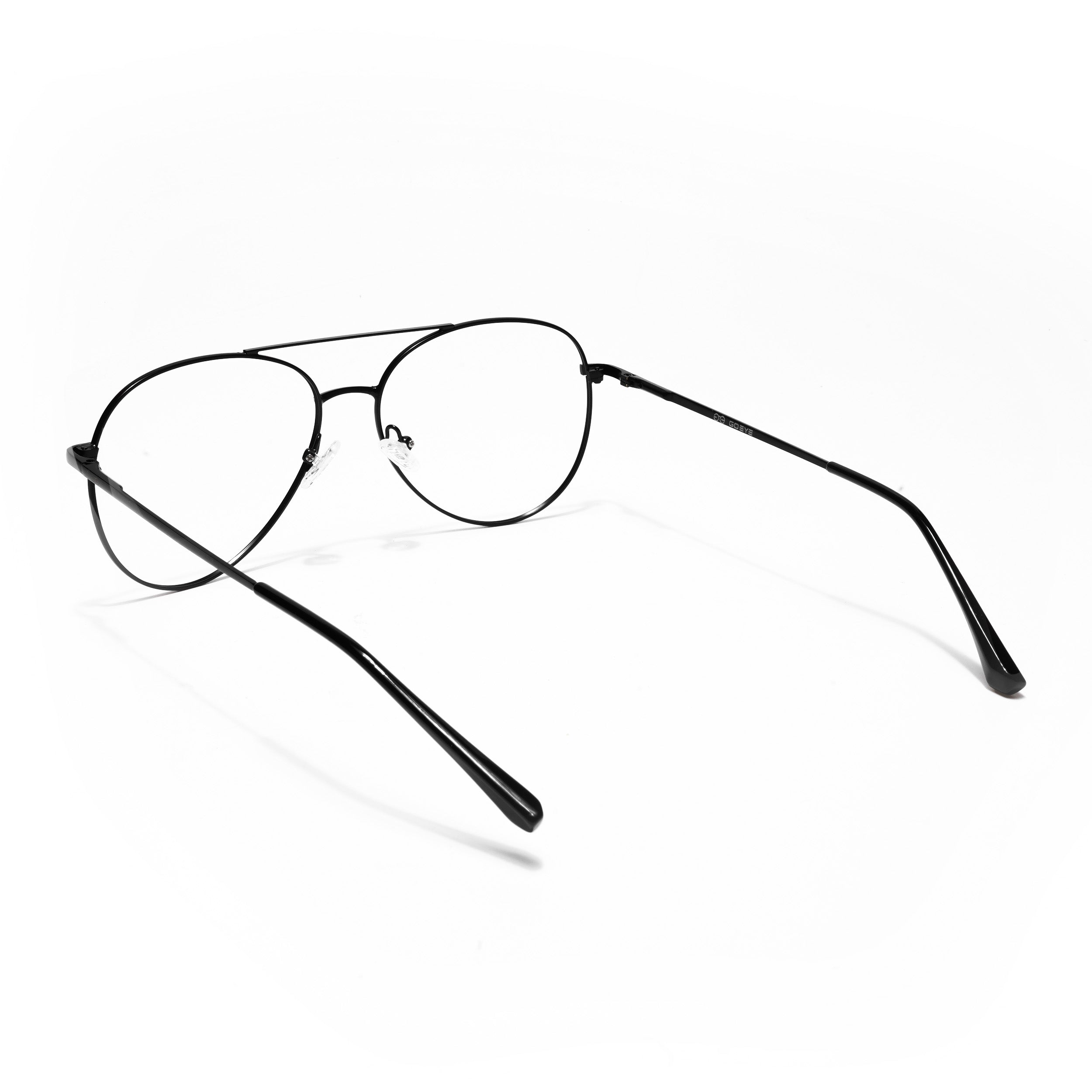Thin Black Aviator Eyeglasses for Men & Women (2302GE1795-C1)