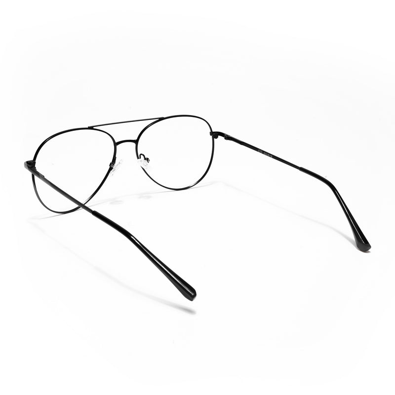 Thin Black Aviator Eyeglasses for Men & Women (2302GE1795-C1)